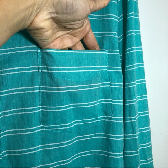 J.Crew Cotton Light Weight Chambray Stripes Button Down Long Sleeve Shirt L - Picture 4 of 10